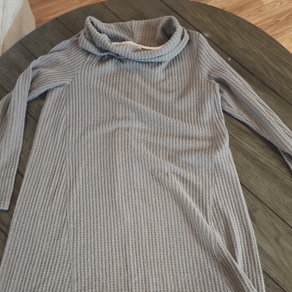 Womens Olive Turtleneck Sweater Dress